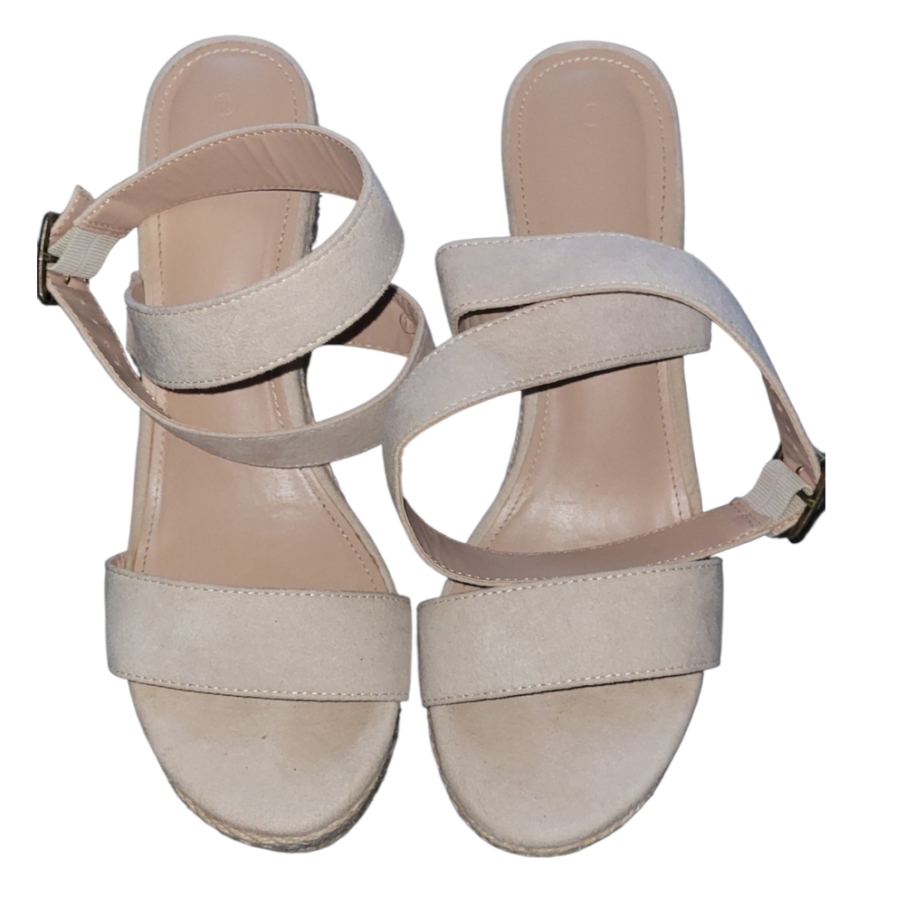 Chic Cream Wedge Sandals